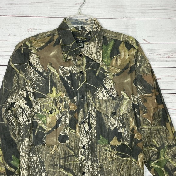 RedHead Mens Sz L Camouflage Long Sleeve Button‎ Up Hunting Shirt bass pro - Picture 3 of 12
